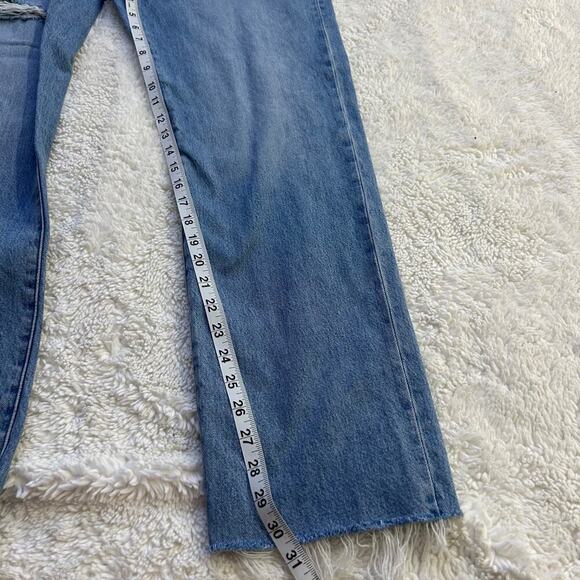 Madewell Womens Mid Rise The 90’s Straight Leg Jean Sz 28 Light Wash - Picture 2 of 9
